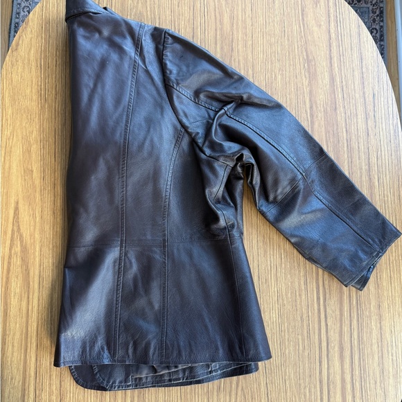 Lane Bryant Brown Leather Jacket Blazer 2X - Picture 3 of 8